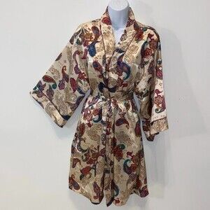 Kathryn Satin Kimono Style Robe Women's M